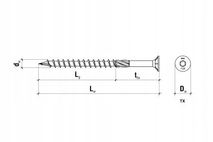 WKRĘTY WKCS 8x240 ŁEB STOŻKOWY TORX Wkręt Met 50x na Arena.pl