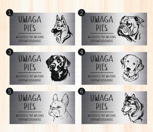 Tabliczka 20x10 cm UWAGA PIES Nowofundland LAMINAT Z GRAWEREM na Arena.pl