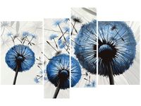 130CM 85 OBRAZ 4 ELEM DMUCHAWCE NIEBIESKIM KOLORZE ŚCIENNY