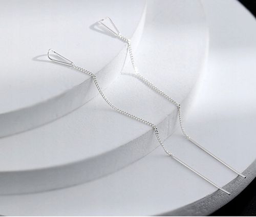 KOLCZYKI SREBRNE Przeciągane Wiszące proste na Arena.pl