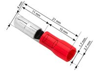 Konektor izolowany wtyk 4,0/21mm czerwony