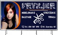 BANER REKLAMOWY 100x50cm FRYZJER gotowe projekty w cenie DUŻO WYBÓR