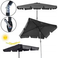 PARASOL OGRODOWY PROSTOKĄTNY REGULOWANY POCHYLNY SKŁADANY DENVER C. SZARY
