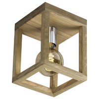 Sufitowa LAMPA ekologiczna KAGO 9158174 Spotlight drewniana OPRAWA plafon kostka cube klatka dąb olejowany chrom