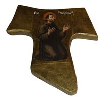 Krzyż Tau drewno święty Franciszek patron zwierząt prezent ikona