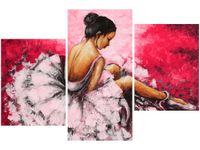 OBRAZ BALETNICA RÓŻOWYM TLE