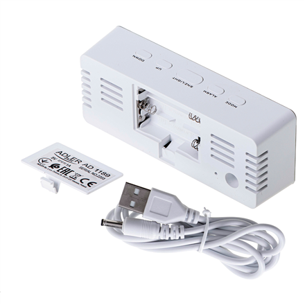 Adler | AD 1189W | Alarm Clock | W | White | Alarm function zdjęcie 4