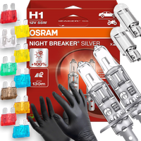Żarówki Osram H1 Night Breaker Silver 100% W5W Led BEZPIECZNIKI Rękawiczki