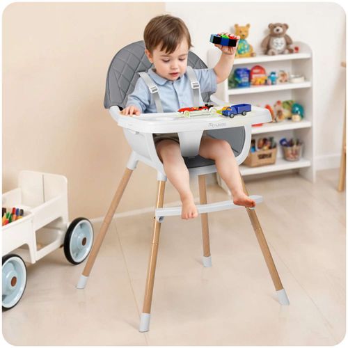 Krzesełko do karmienia Nukido Lilo szare na Arena.pl