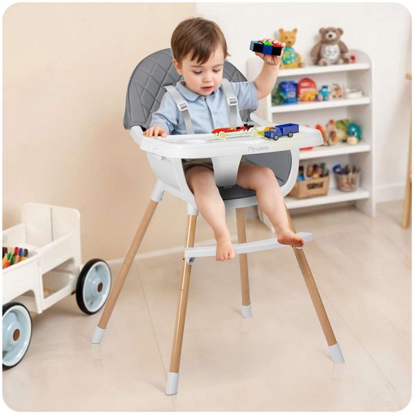 Krzesełko do karmienia Nukido Lilo szare zdjęcie 14