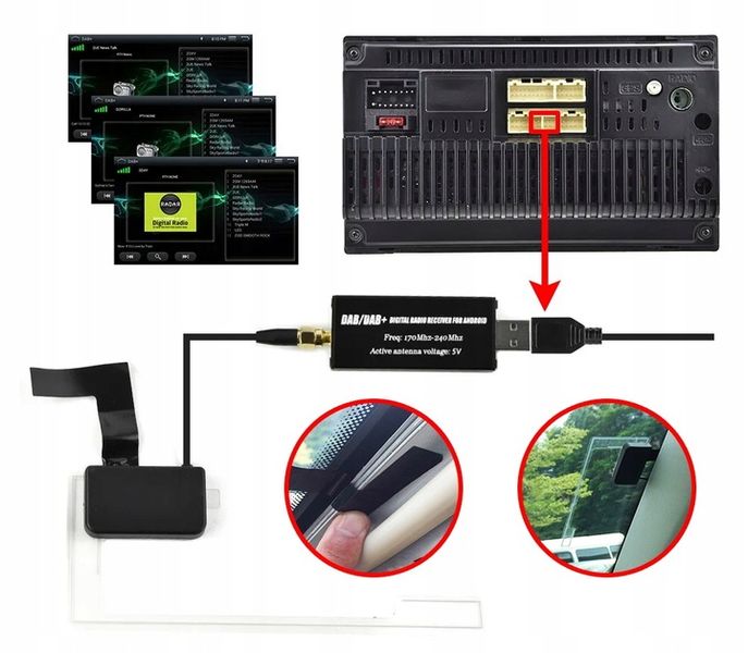 ANTENA,TUNER DAB+ DEDYKOWANY ADAPTER DO RADIA Z SYSTEMEM ANDROID USB, SMA zdjęcie 5