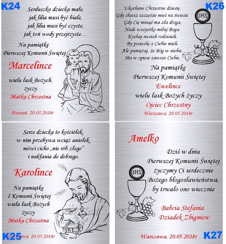 Srebrny Łańcuszek 925 Medalik Komunia Chrzest Dla Chłopca Grawer na Arena.pl