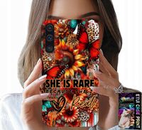 ETUI DO SAMSUNG A50 / A30S - SHE IS RARE, SŁONECZNIKI, KWIATY, MOTYLE