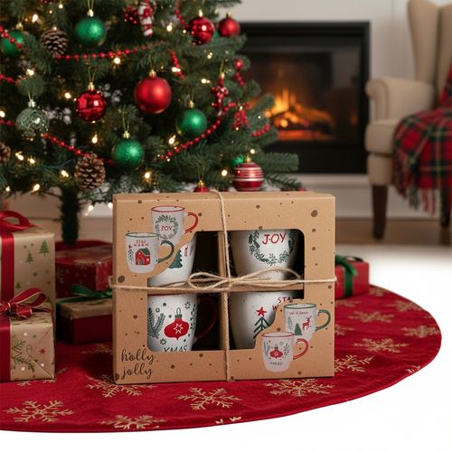 4x Kubek Świąteczny Zimowy na Napoje Kawę Herbatę Zioła Boże Narodzenie na Arena.pl