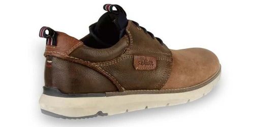 S.Oliver Półbuty męskie - zamszowe, sznurowane - rozmiar 45 - brązowa skóra na Arena.pl