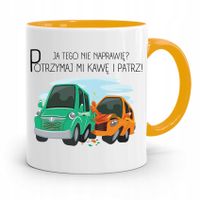 Kubek Żółty Prezent Mechanika Ja Tego Nie Naprawię Z Nadrukiem Ze Zdjęciem