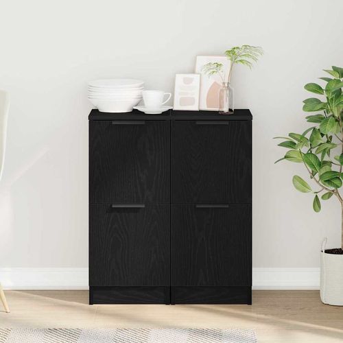 Bufet 2 pcs Czarny dąb 30 x 30 x 70 cm Materiał drewnopochodny na Arena.pl