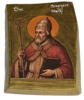 Ikona Święty Grzegorz Wielki patron uczniów, studentów, nauczycieli muzyków