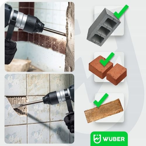 MŁOTOWIERTARKA UDAROWA SDS+ WIERTARKA MŁOT UDAROWY MOCNY ZESTAW WUBER na Arena.pl