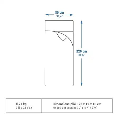 Prześcieradło do śpiwora Quechua poliestrowe zdjęcie 6