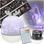 Projektor Gwiazd dla Dziecka Lampka Nocna Renifer Rzutnik LED USB Obrotowy