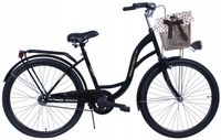 Rower miejski 26 Holland Retro czarny z koszem i wkładką