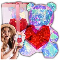 MIŚ ŚWIECĄCY LAMPKA LED USB Z SERCEM 25 CM PUDEŁKO PREZENT WALENTYNKI