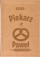 Stylowy kalendarz PIEKARZA książkowy A5 2026 rok z grawerem tygodniowy