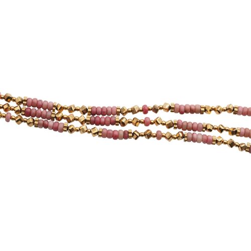 Naszyjnik - Rodonit, Hematyt złoty i srebro złocone na Arena.pl