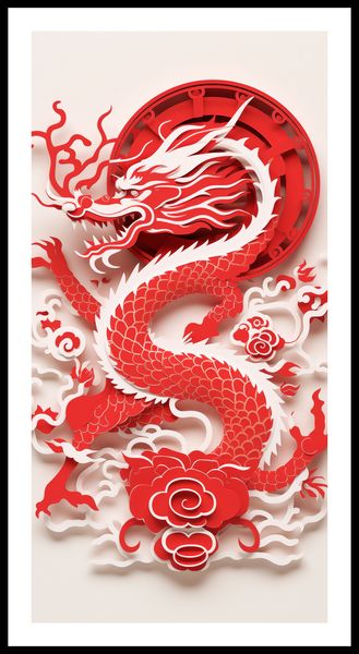 Plakat 50x100cm Czerwony Smok zdjęcie 3
