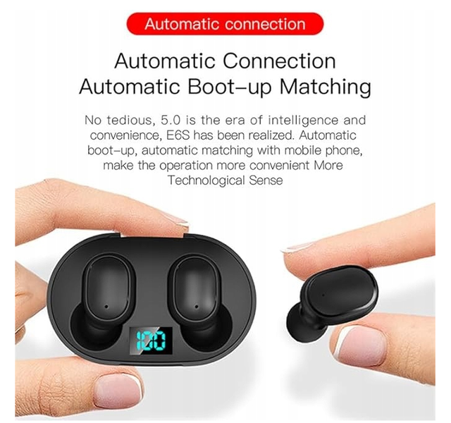 Słuchawki bluetooth E6s różowy zdjęcie 5