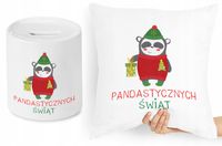 Na Święta Zestaw Poduszka + Skarbonka Prezent Z Nadrukiem Ze Zdjęciem