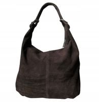 CZEKOLADOWA ZAMSZOWA TOREBKA WOREK CIEMNY BRĄZ TOREBKA ZAMSZ NATURALNY