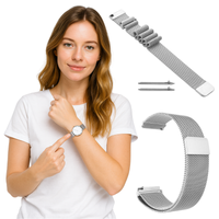 Pasek do Garmin Forerunner255S 265S Vivoactive Venu4S metalowy srebrny 18mm