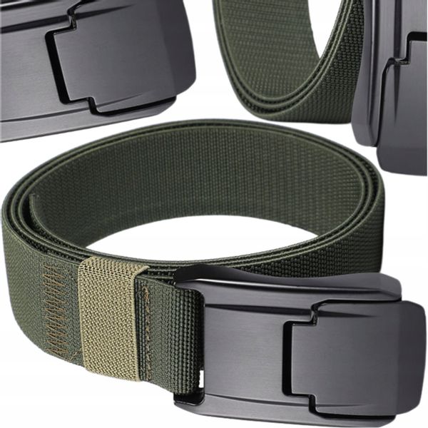 Parciany Elastyczny Taktyczny Pasek Klamra Automatyczna Damski Męski zdjęcie 4