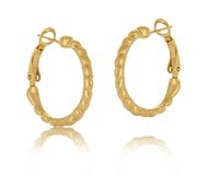 kolczyki pozłacane koła precelki z kolekcji classic (p13126au)