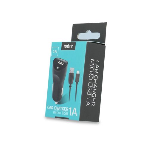 Ładowarka samochodowa SETTY USB 1A + kabel micro USB czarna na Arena.pl