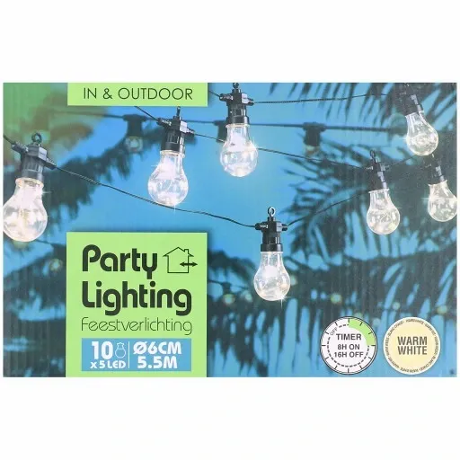 GIRLANDA LAMPKI LED DUŻE 5,5m 10KUL OŚWIETLENIE DO DOMU OGRODU NA TARAS zdjęcie 1