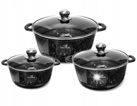 Zilner GARNKI MARMUROWO-CERAMICZNE 20/22/26cm 6ELE. ZILNER ZL-8915