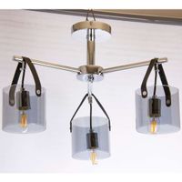 Lampa sufitowa VEN 51499/3 loftowa szklane klosze chrom czarne przydymione