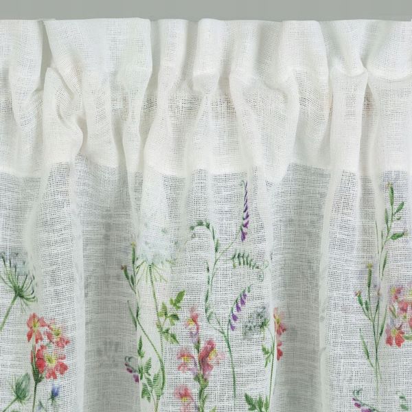 Firana gotowa zazdrostka SYLWIA 130x50 Eurofirany biała / różowa zdjęcie 3