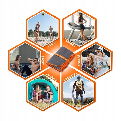 RĘCZNIK Z MIKROFIBRY 80x150 cm szary NEW na Arena.pl