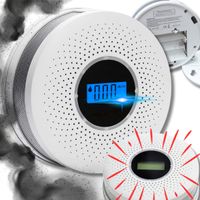 CZUŁY CZUJNIK DETEKTOR CZADU TLENKU WĘGLA DYMU WYŚWIETLACZ BEZPRZEWODOWY