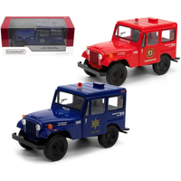 auto metalowe kinsmart 1971 jeep dj-5b (policja/straż) 1:26