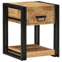 Szafka nocna, 40x40x50 cm, lite drewno surowe mango