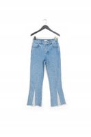 Jeansy Claudie Pierlot Blue flared jeans with raw edges CFPJE00116 roz.38