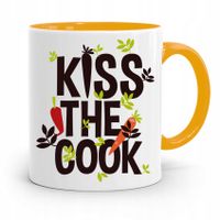 Kubek Żółty Dla Kucharza Kucharki Kiss The Cook Z Nadrukiem Ze Zdjęciem