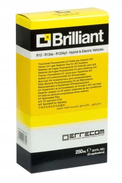 Żółty barwnik UV do szukania wycieków w układach klimatyzacji, 250ml zdjęcie 1