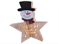 dekoracja gwiazdka drewniana led wys. 25cm | 483929