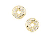 POZŁACANE KOLCZYKI CELEBRYTKI KÓŁKA BIAŁE CYRKONIE